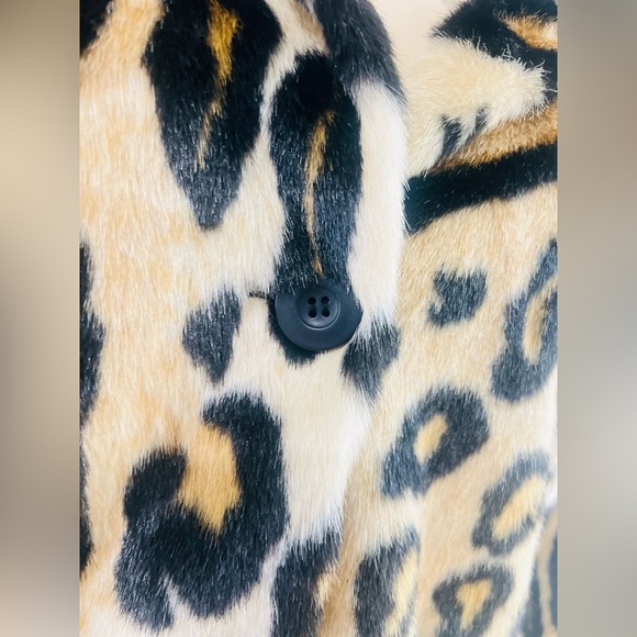 asos brand cheeta fur coat size 10 NNT - Picture 11 of 15